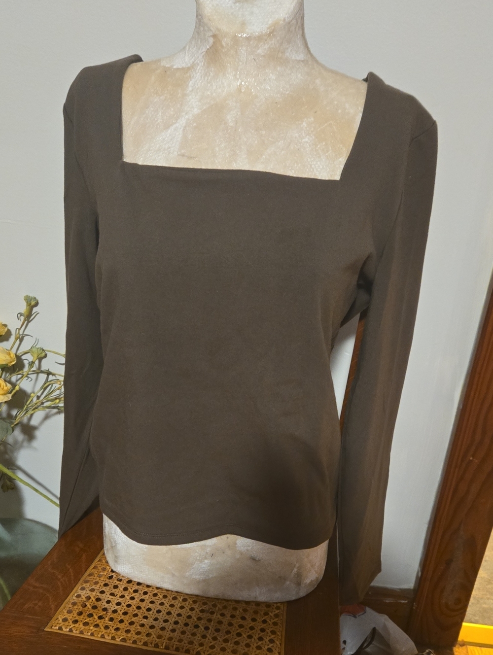 Nwt Express Square Neck Long Sleeve Top